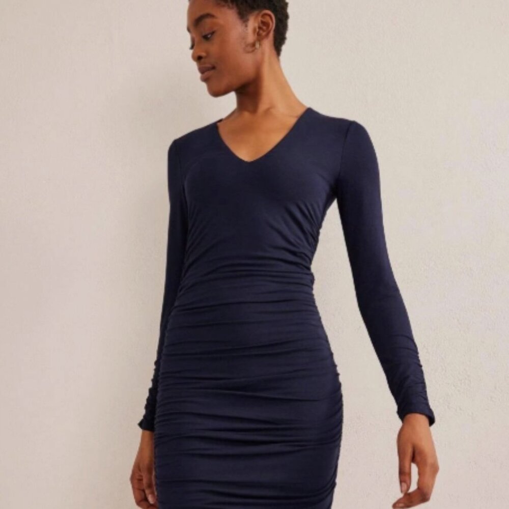 Boden ruched body jersey mini dress 4R